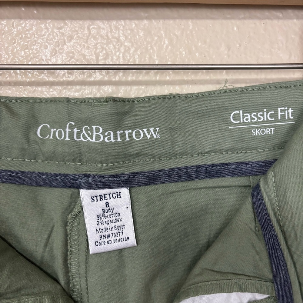 Croft & Barrow Forest Green Mini Skort Skirt Size 8 - Picture 3 of 3